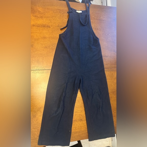 madewell texture and thread tie strap overalls - deep navy - Picture 5 of 9